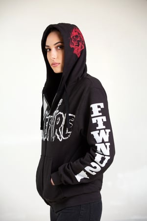 Image of BONEFIRE 'FADE' ZIP UP HOODIE - GLOWS IN THE DARK!