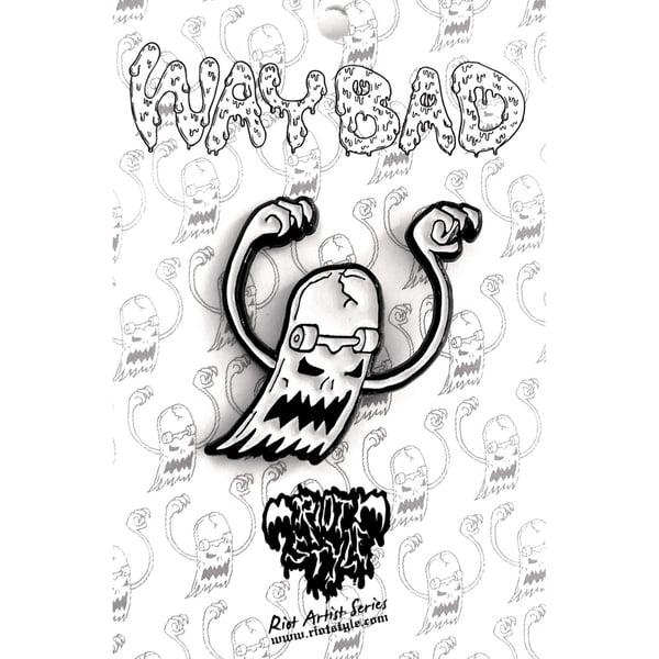 Image of Waybad Skate Ghost™ Lapel Pin by Riot Style with Glow In The Dark Enamel!