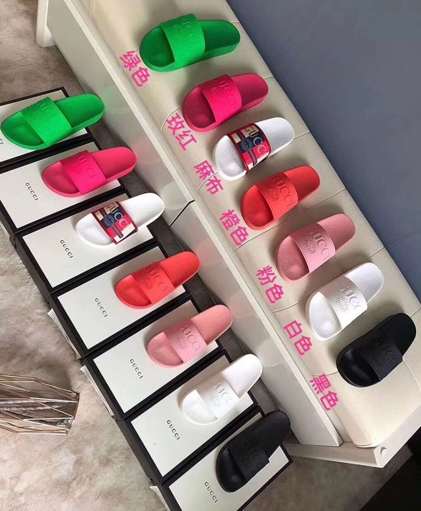 gucci multicolor slides