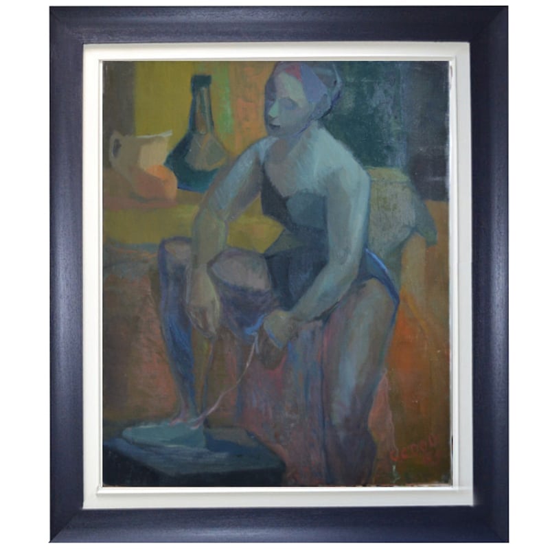 Image of 1965 Oil Painting, 'French Ballet Dancer,' 