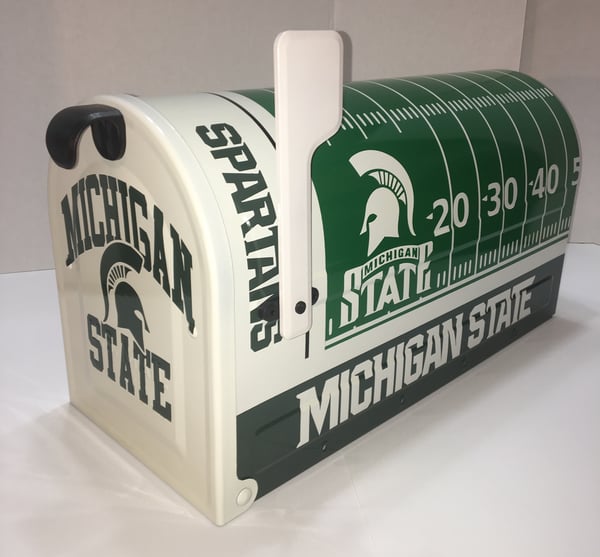 Image of Michigan State Team Themed Large Capacity Mailbox by TheBusBox Football, NFL, College, Baseball
