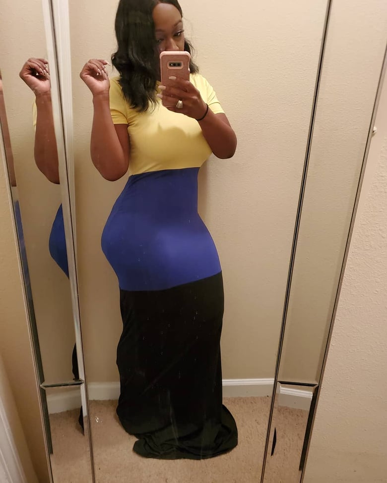 Image of Color block dress ( yellow/blue)