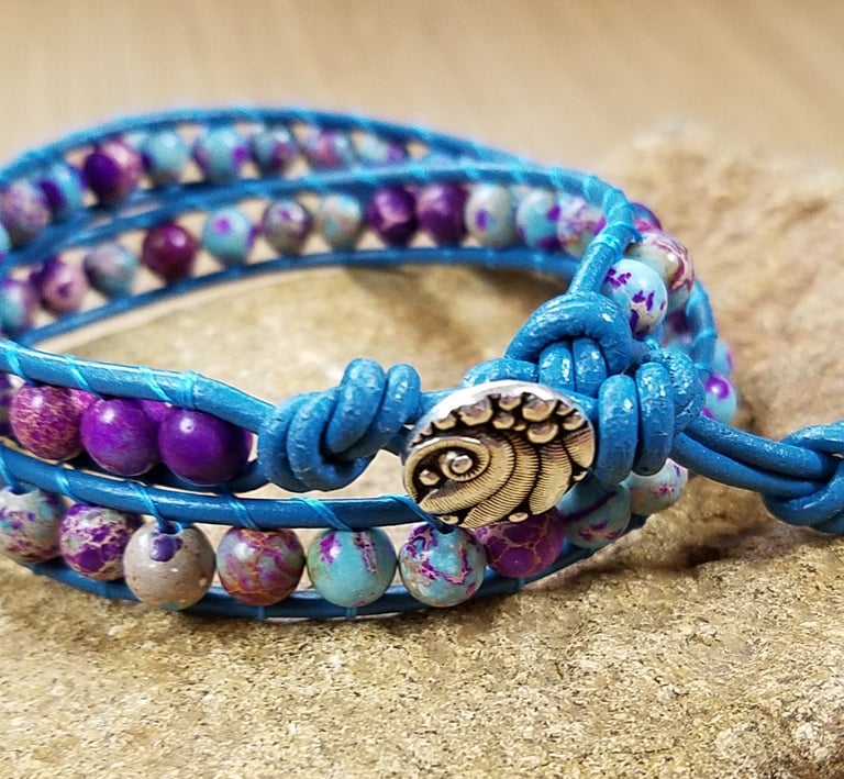 Sea Sediment Jasper Wrap Bracelet Image 4