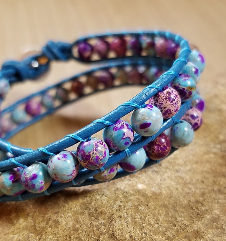 Sea Sediment Jasper Wrap Bracelet Image 2