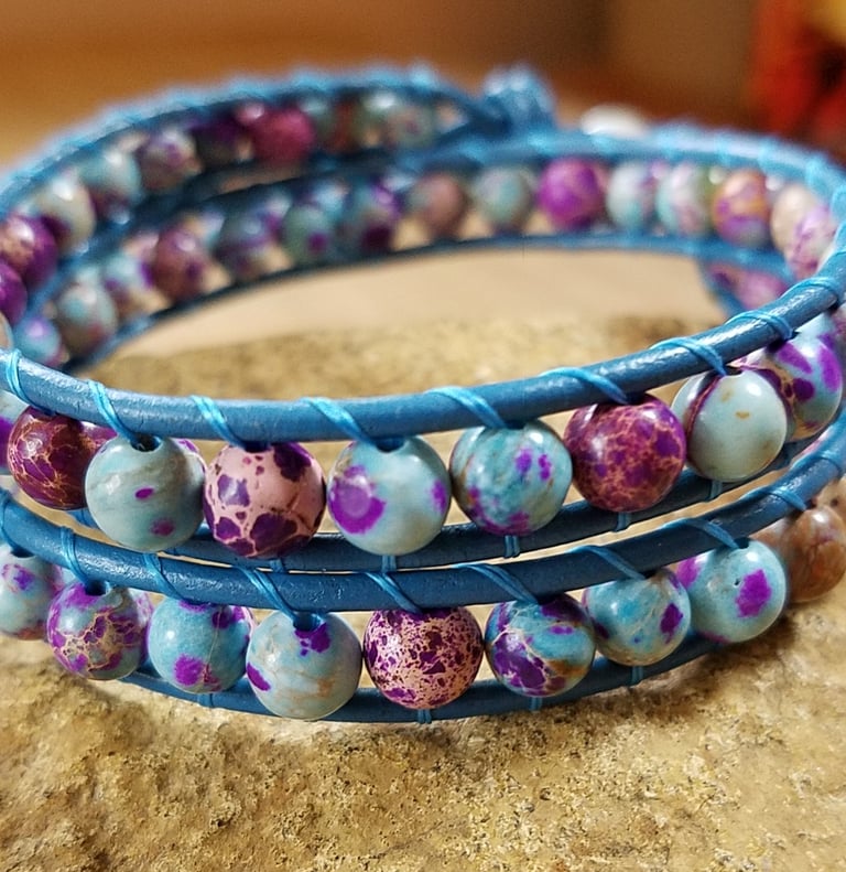 Sea Sediment Jasper Wrap Bracelet Image 5