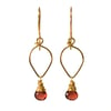 Garnet earrings lotus loop 14kt gold-filled