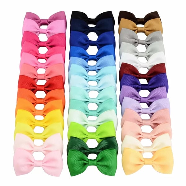 Image of ROCK BOTTOM BLOWOUT  - 2.75 Inch Bow Clips 40 Color Choices