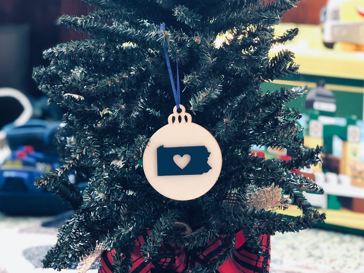 Image of Wood Heart PA Ornament 