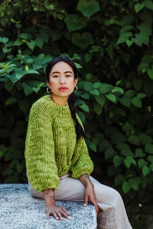 Image of Frid Sweater LIMITED of Merino Peruvian  Wool (colour green apple)