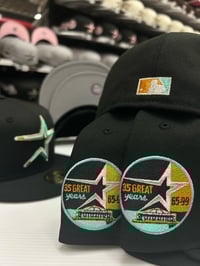 Image 2 of New Era 59Fifty Black Triple Tone Star Sea Foam Mettalic Silver 