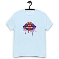 Image 2 of Unisex classic tee, Rainbow Lips Dripping Paint Retro Tee