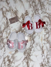 Image 1 of Bow Towelling Slippers