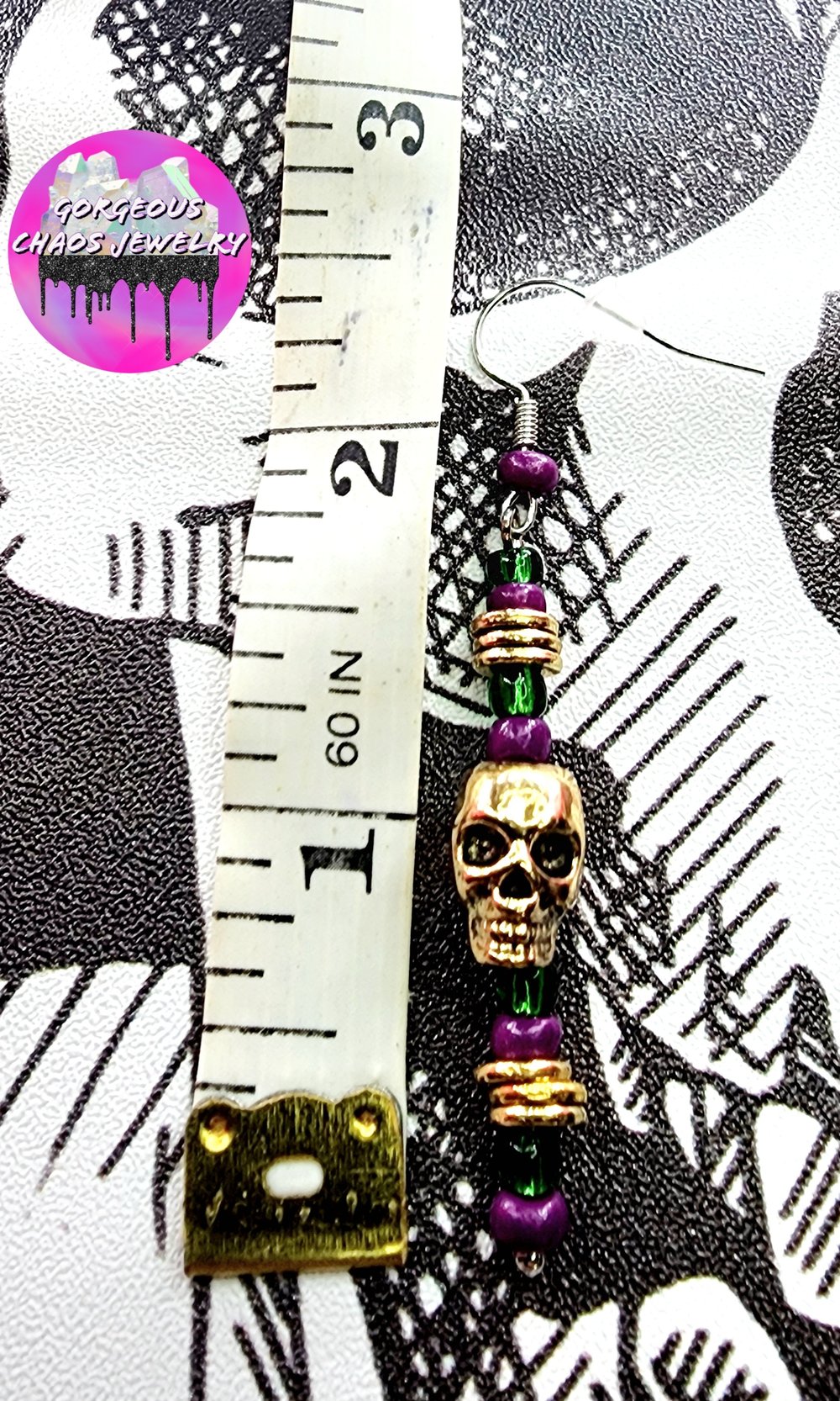 Image of Mardi Gras Skulls Earrings