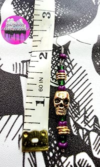 Image 3 of Mardi Gras Skulls Earrings