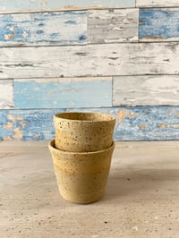 Image 1 of Set of 2 sandy planter cups.