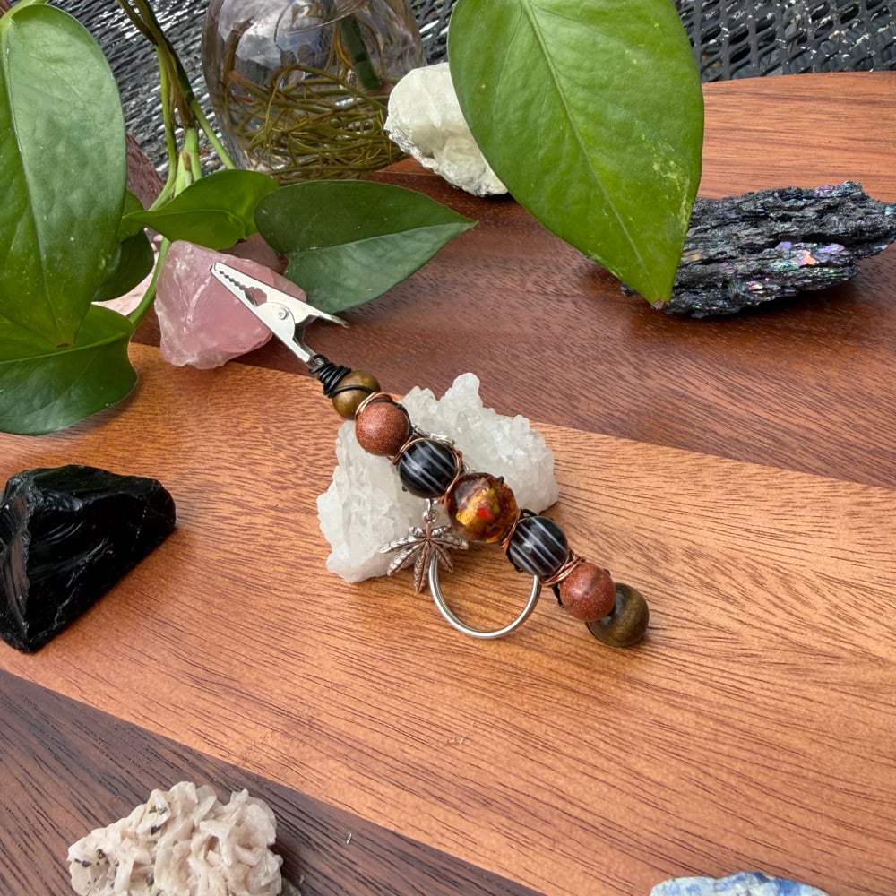 Image of ancient amber clip keychain