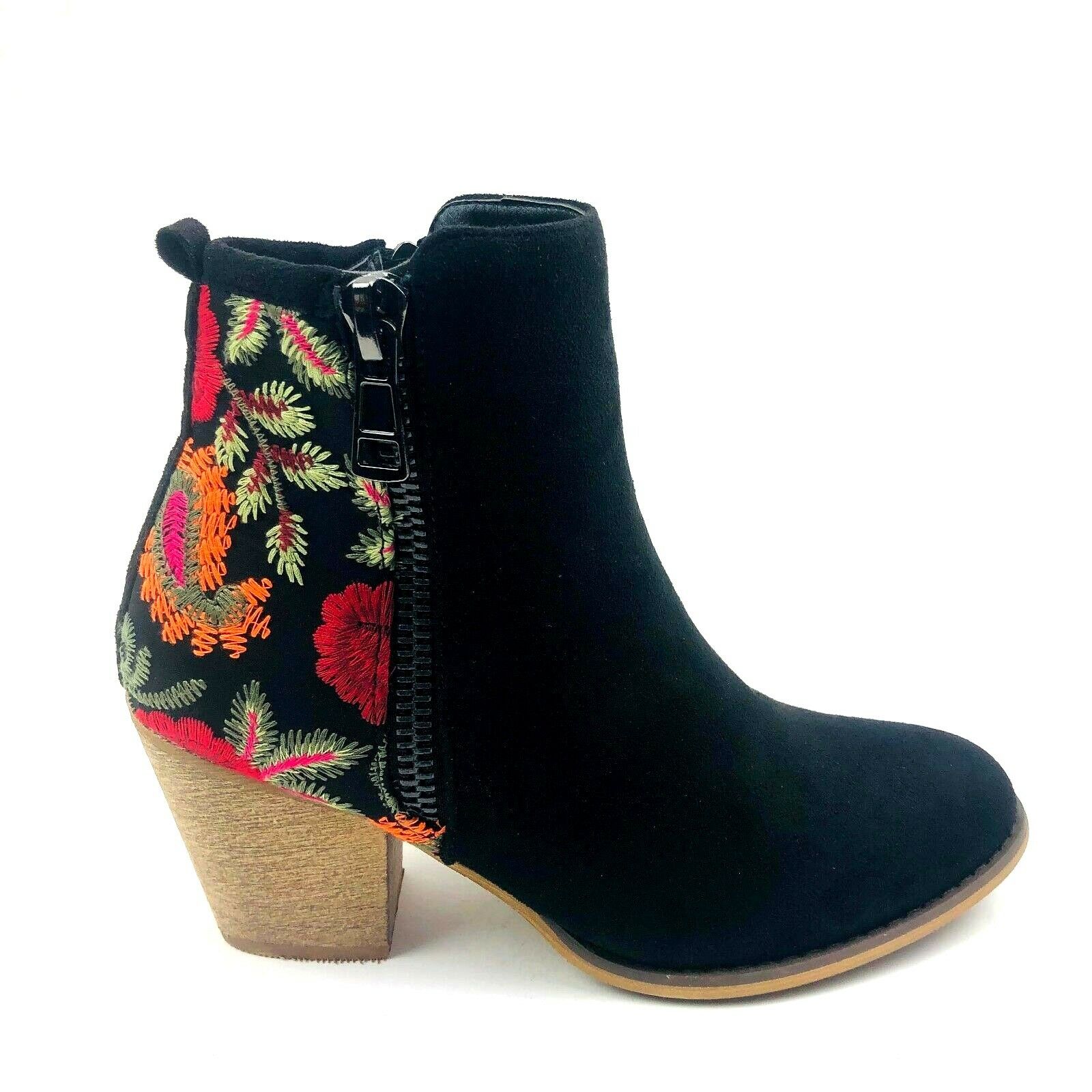 black floral booties