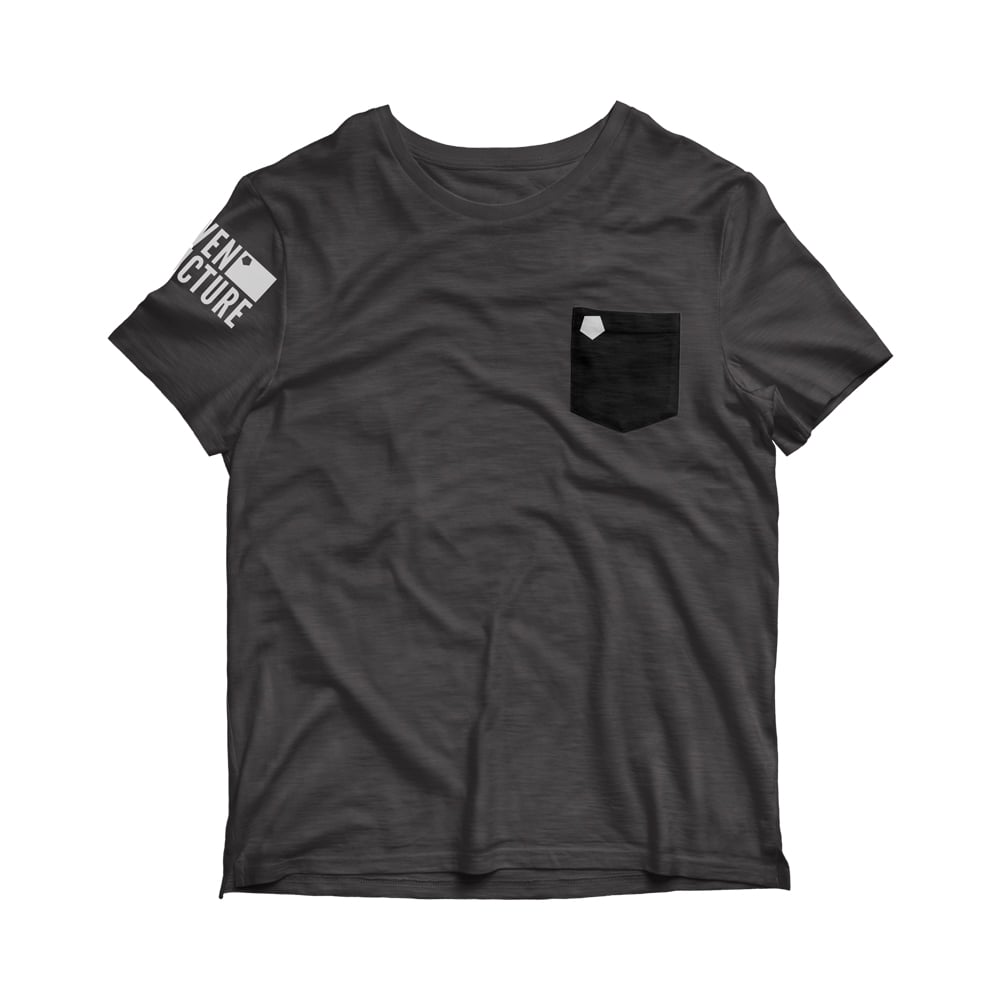 Image of 'Uneven Structure' Grey Pocket T-Shirt 