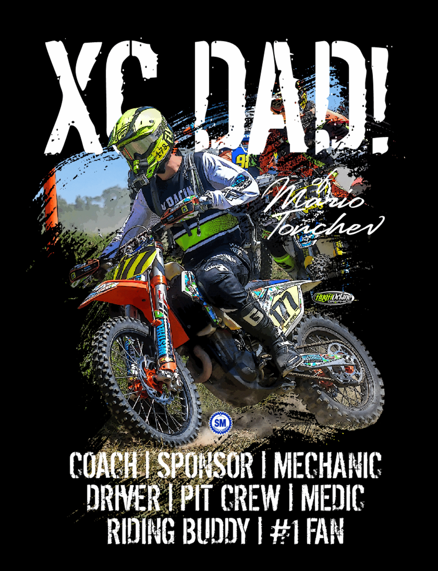 Image of CUSTOM XC DAD DBL-SIDED TSHIRT BLACK