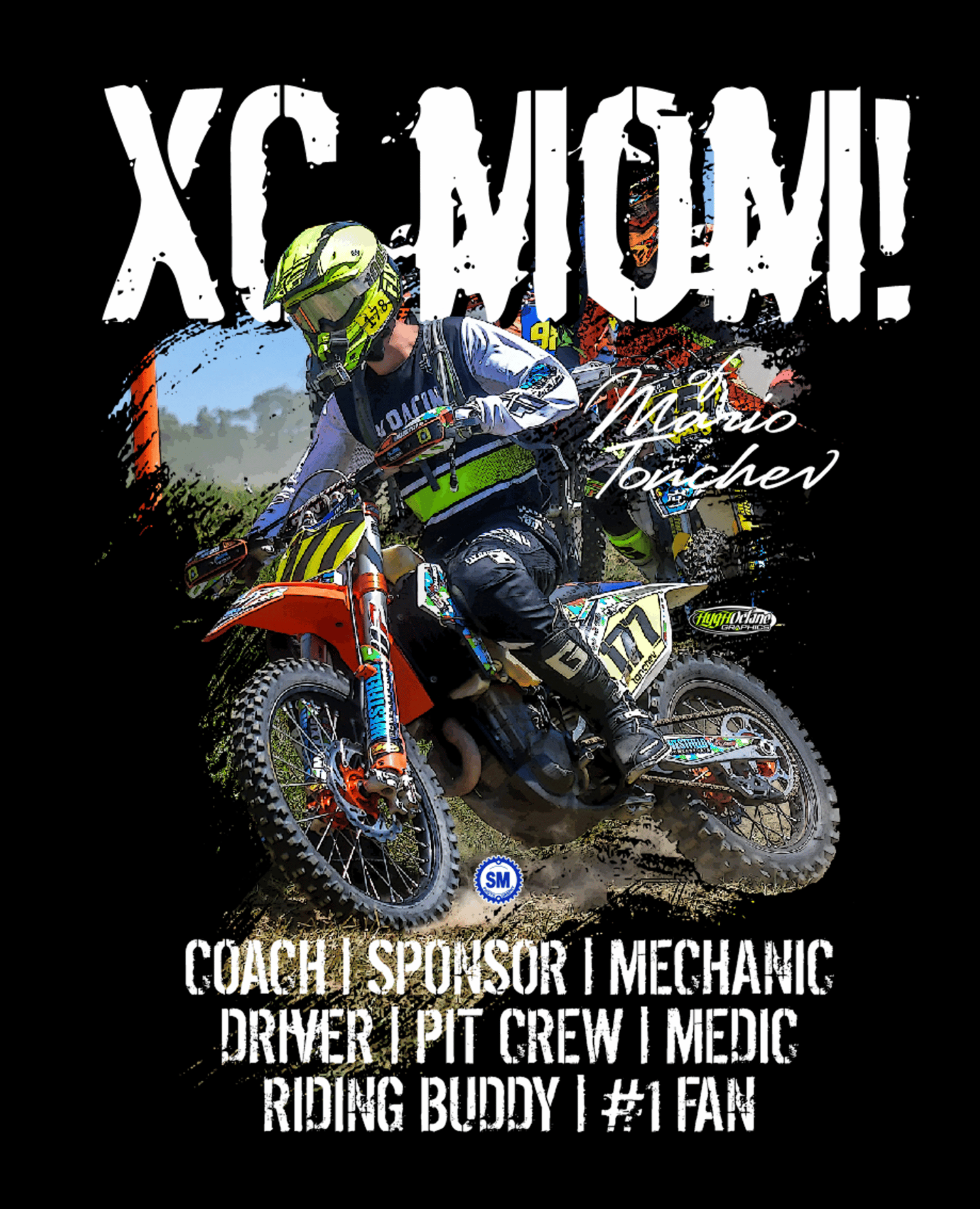 Image of CUSTOM XC MOM DBL-SIDED TSHIRT BLACK