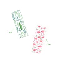 Image 2 of Flamingo and fern double sided bookmark