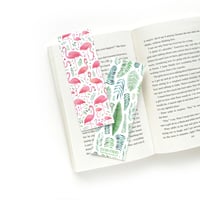 Image 3 of Flamingo and fern double sided bookmark