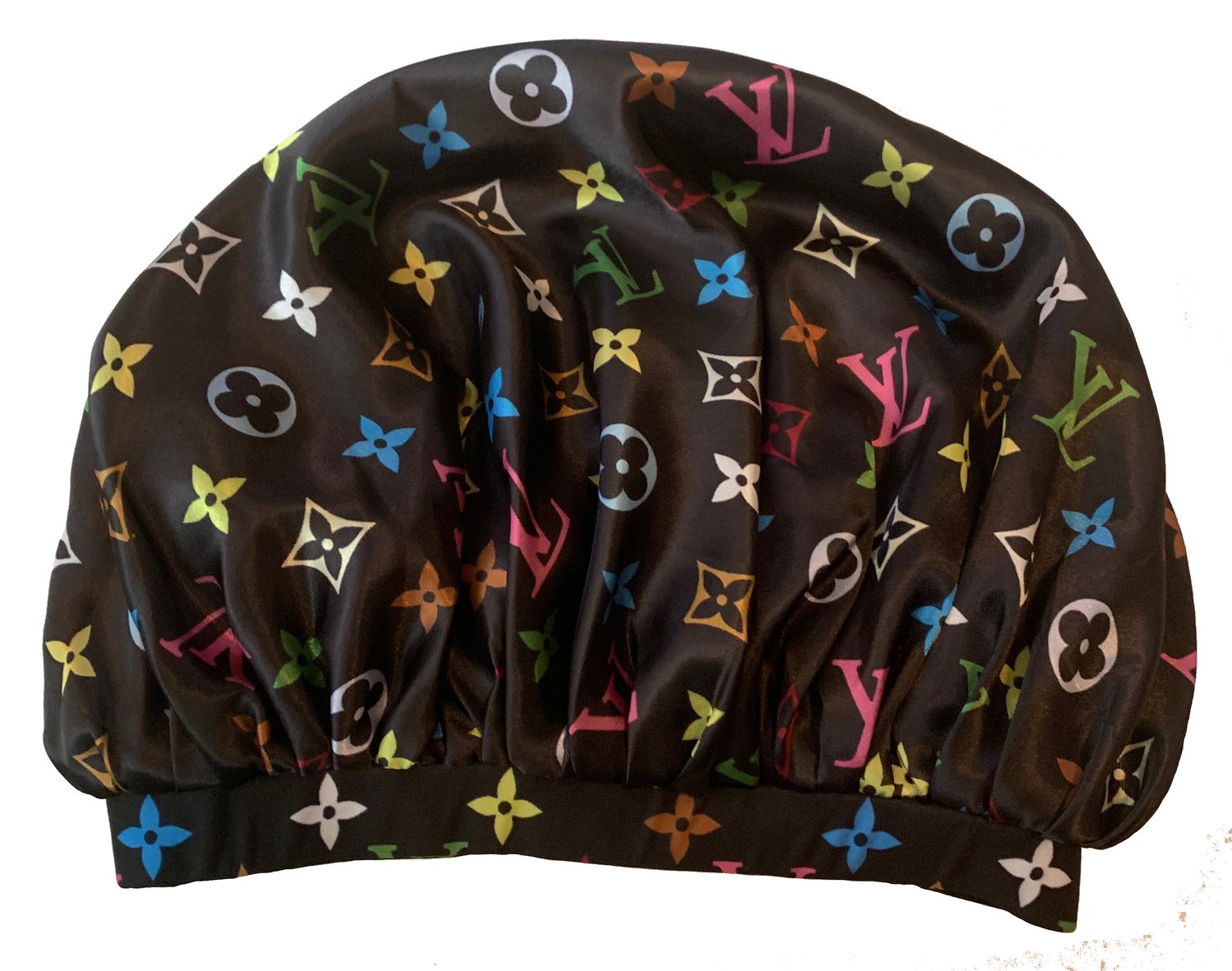 Black Multicolor Lv Bonnet | Wrap Game Sick