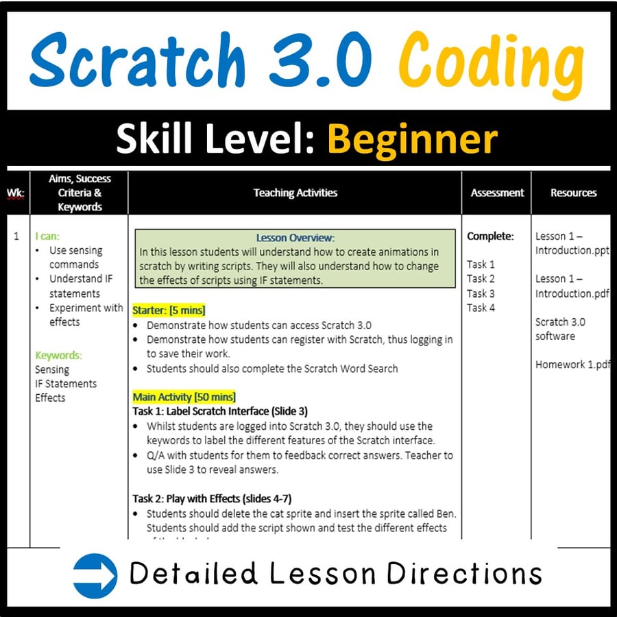 Image of Scratch Coding Online v3.0 Lesson Plans Bundle (Lifetime Updates)