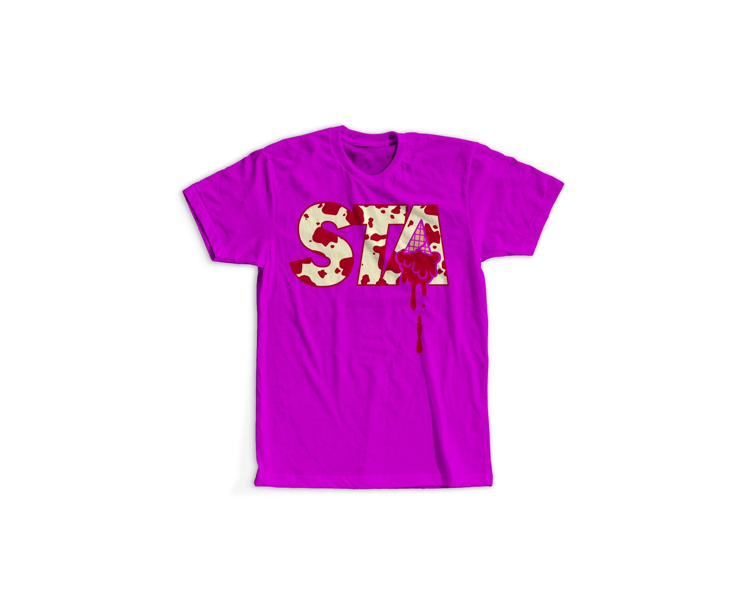 Image of STA Cow Print Tee Berry