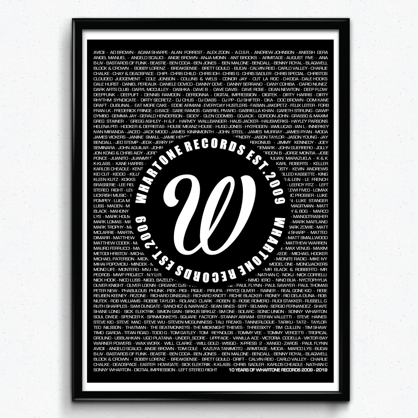 Image of 10 Years Of Whartone Records A3 Print