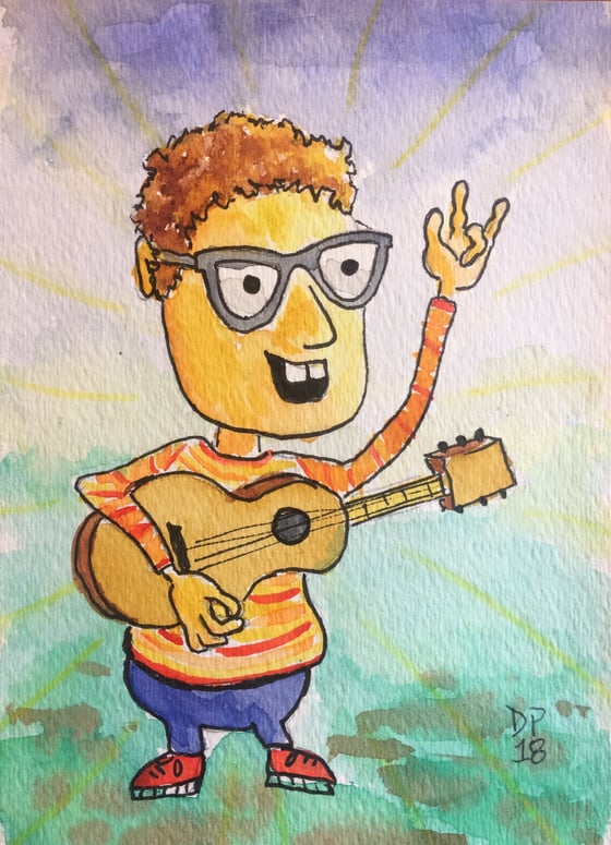 Image of “Orange and Yellow Sweater” original watercolor painting by Dan P.