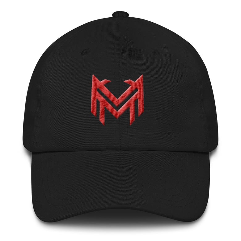 Image of Dad Hat - Black w/Red Logo