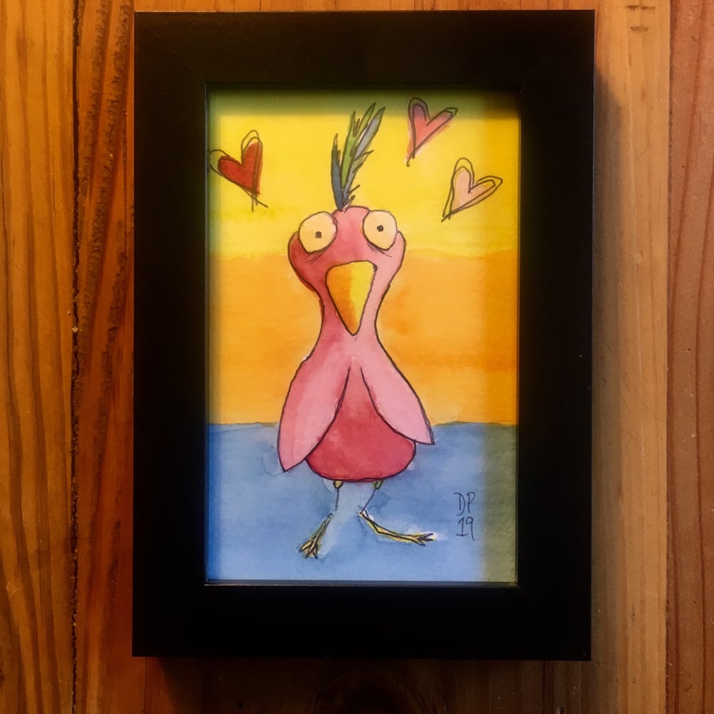 Image of "Love Sick" original watercolor painting by Dan P.