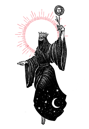 Image of "Queen of Wands” 13"x19" Luster Paper Art Print