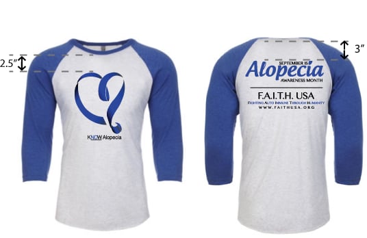 Image of Know Alopecia Unisex Tri-Blend 3/4 Raglan