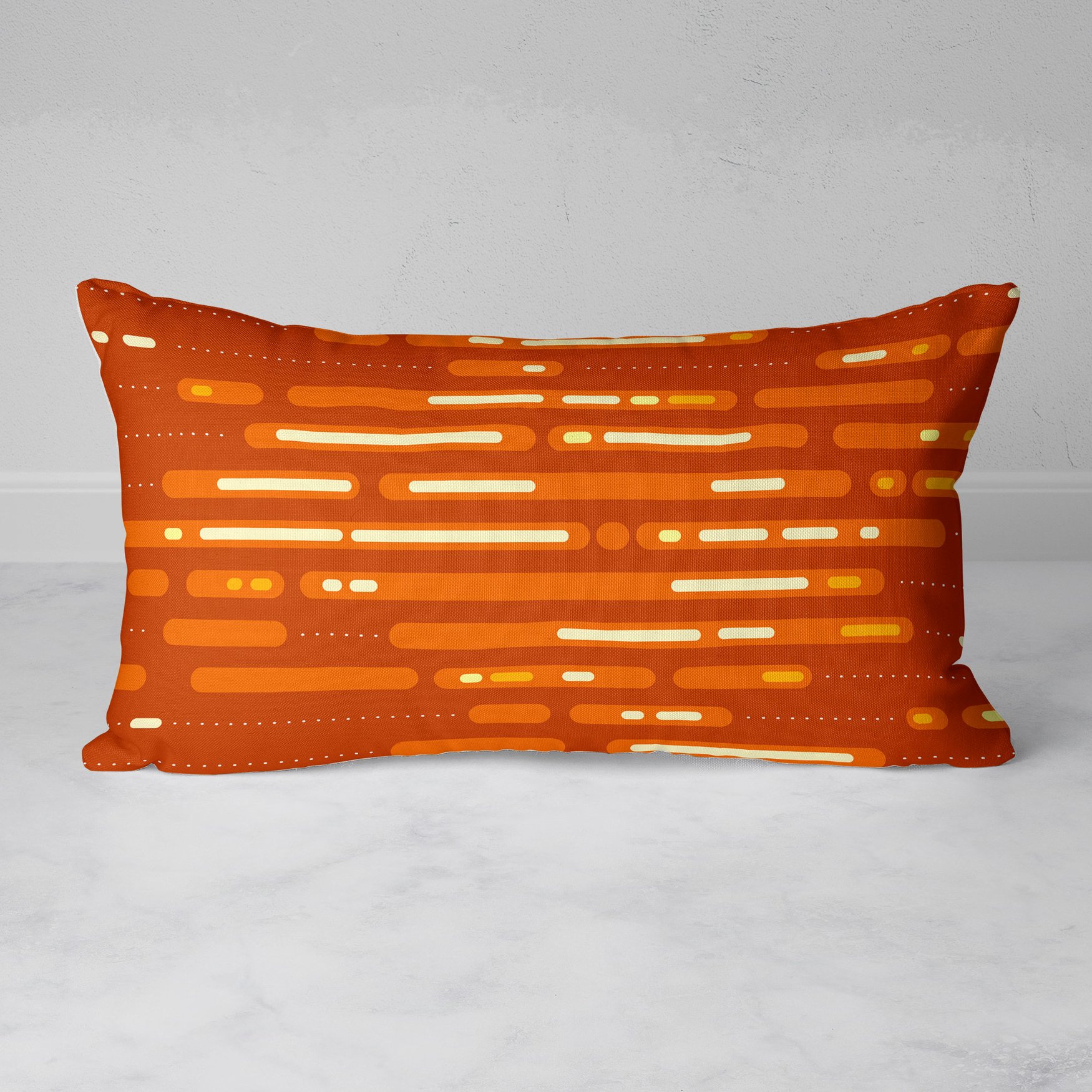 Image of Mid-Century Sunset Rectangular Throw Pillow