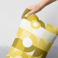 Image 2 of Monochromatic Machine in Gold Rectangular Throw Pillow