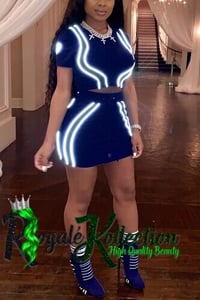 So Royalé Blue Reflective Two-Piece Set