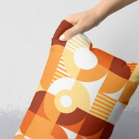 Image 2 of Monochromatic Machine in Orange Rectangular Throw Pillow