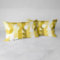 Image 3 of Monochromatic Machine in Gold Rectangular Throw Pillow