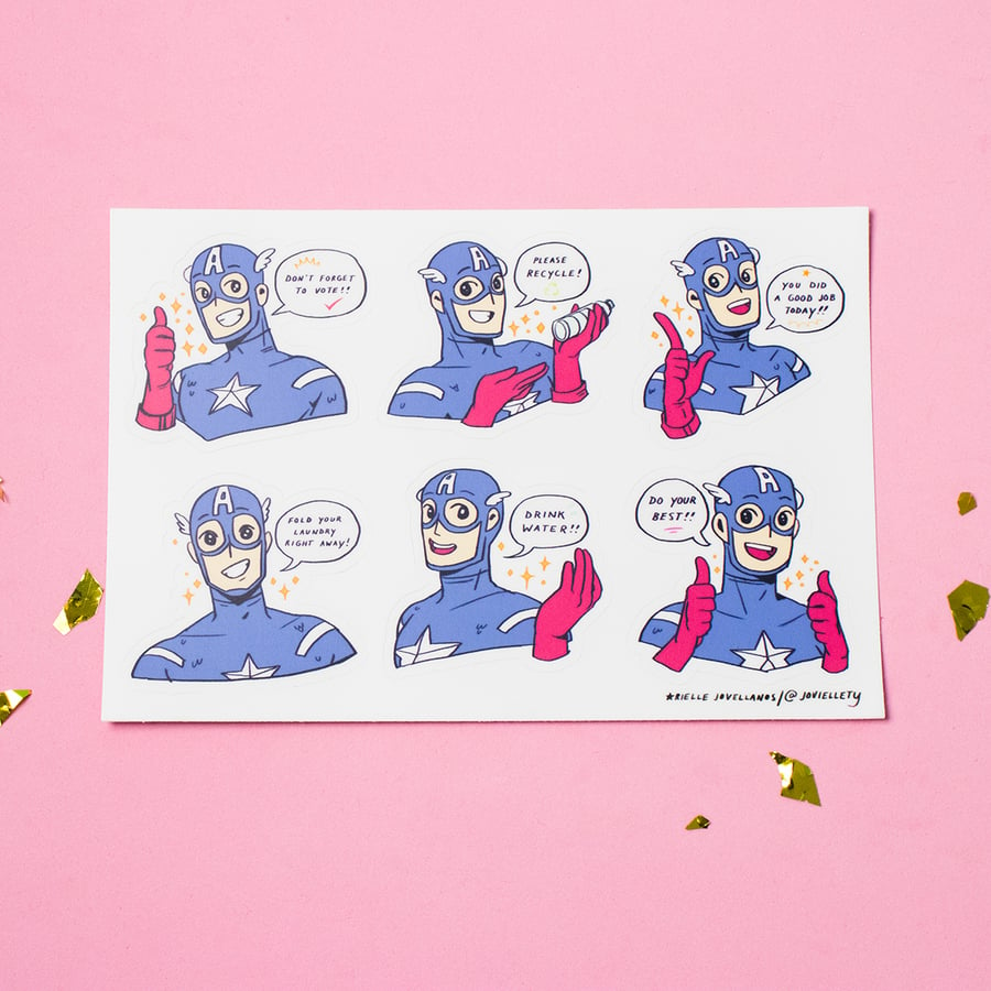 Image of Wholesome Cap Phrases Sticker Sheet