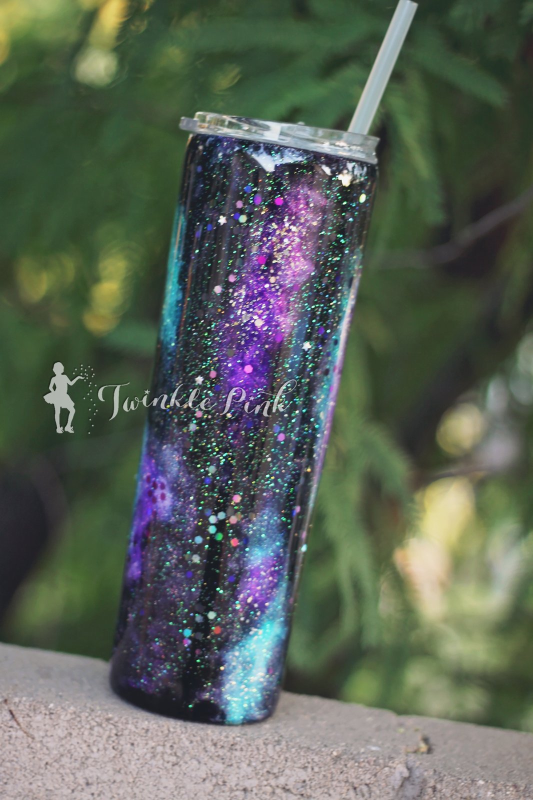 30oz Skinny Galaxy Stainless Steel Tumbler Twinkle Pink Couture