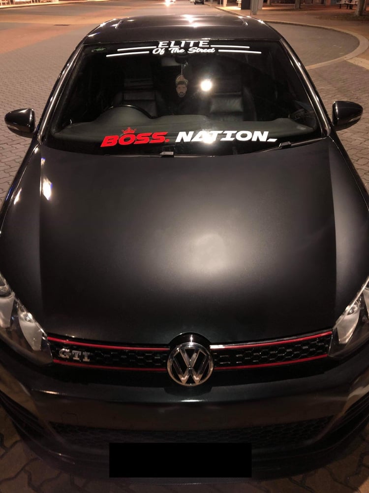 Image of Red x White Windshield Banner