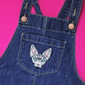 Image of Mystical Sphynx Cat, Iron on Patch - 3" - Embroidered Cat Patch