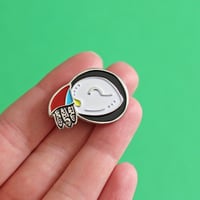 Image 4 of Puffin eating fish enamel pin - silver plating - bird pin - sea bird - nature pin - lapel pin badge