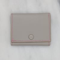 Image 1 of TRIFOLD Wallet with Snap – Light Grey & Pink