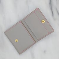 Image 2 of TRIFOLD Wallet with Snap – Light Grey & Pink