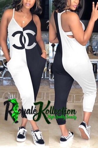 Black n White Chanel Jumpsuit | Royalé Kollection 19