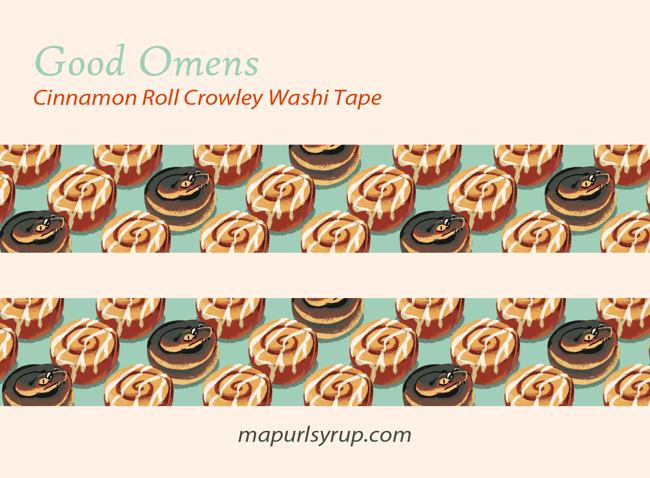 Good Omens Cinnamon Roll Crowley Washi Tape