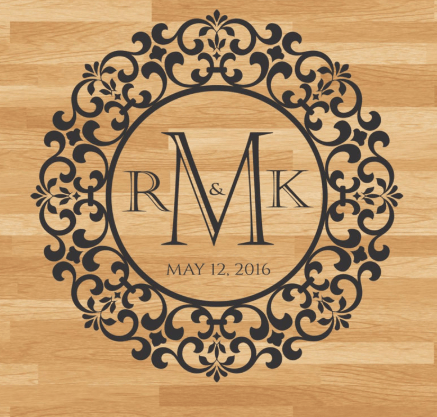 Image of Wedding Dance Floor Monogram- Personalized Decal Only